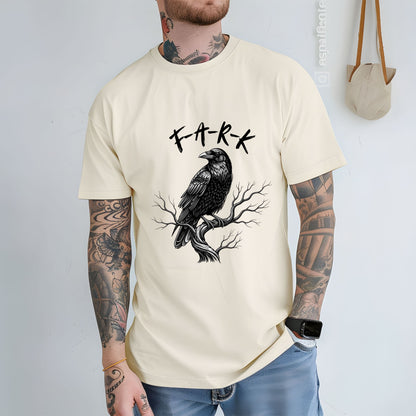 FARK Raven T-Shirt Funny Gothic Bird Shirt Dark Humour Aussie Slang Tee Grunge Crow on Branch Sarcastic Black Bird Gift for her Gift for Him