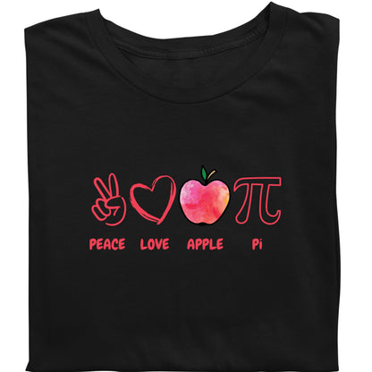 Peace Love Apple Pi Shirt Funny Math Teacher Gift Apple Pie Pun T-Shirt Pi Day Shirt Nerdy Graphic Tee Back to School Humor gift for her