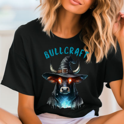 Halloween Cow Tee Bovine Sorcerer Udderly Magical Witchy Cow Tee Funny Halloween and Fantasy Animal Shirt Mystical Farm Gift for him