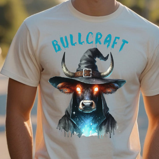 Halloween Cow Tee Bovine Sorcerer Udderly Magical Witchy Cow Tee Funny Halloween and Fantasy Animal Shirt Mystical Farm Gift for him