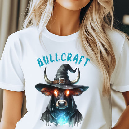 Halloween Cow Tee Bovine Sorcerer Udderly Magical Witchy Cow Tee Funny Halloween and Fantasy Animal Shirt Mystical Farm Gift for him