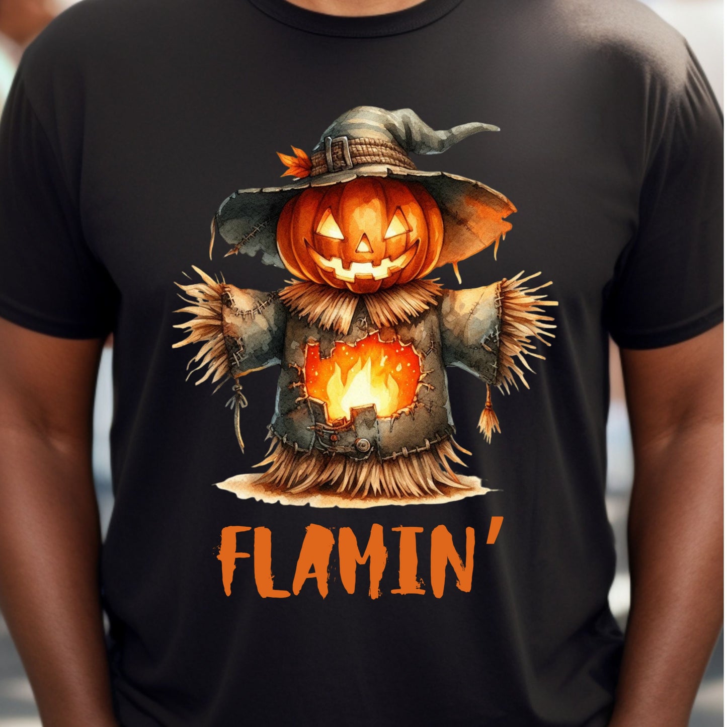 Halloween Scarecrow Tee Flamin' Scarecrow T-Shirt Fall Fashion Halloween Costume Spooky Vibe scarecrow Tee Gift for her Gift for him