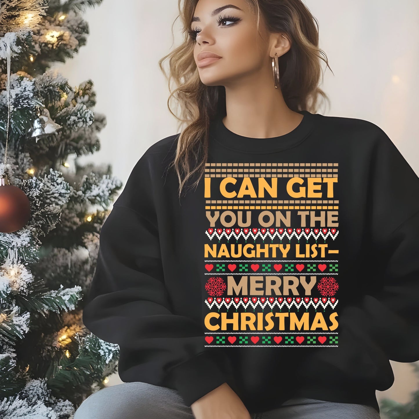 Christmas Naughty List Sweatshirt, Fun Christmas Apparel, Winter Celebration Wear, Festive Fun Sweatshirt, Holiday Season Gift