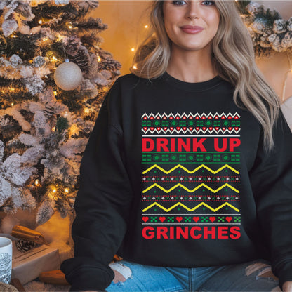 Ugly Sweater Festive Sweatshirt, Christmas Gift, Grinches Attire, Cozy Holiday Jumper, Funny Xmas Top