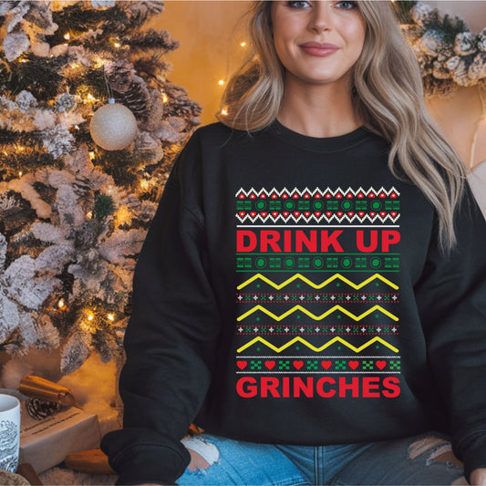 Ugly Sweater Festive Sweatshirt, Christmas Gift, Grinches Attire, Cozy Holiday Jumper, Funny Xmas Top