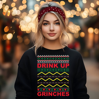 Ugly Sweater Festive Sweatshirt, Christmas Gift, Grinches Attire, Cozy Holiday Jumper, Funny Xmas Top