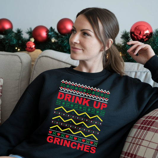 Ugly Sweater Festive Sweatshirt, Christmas Gift, Grinches Attire, Cozy Holiday Jumper, Funny Xmas Top