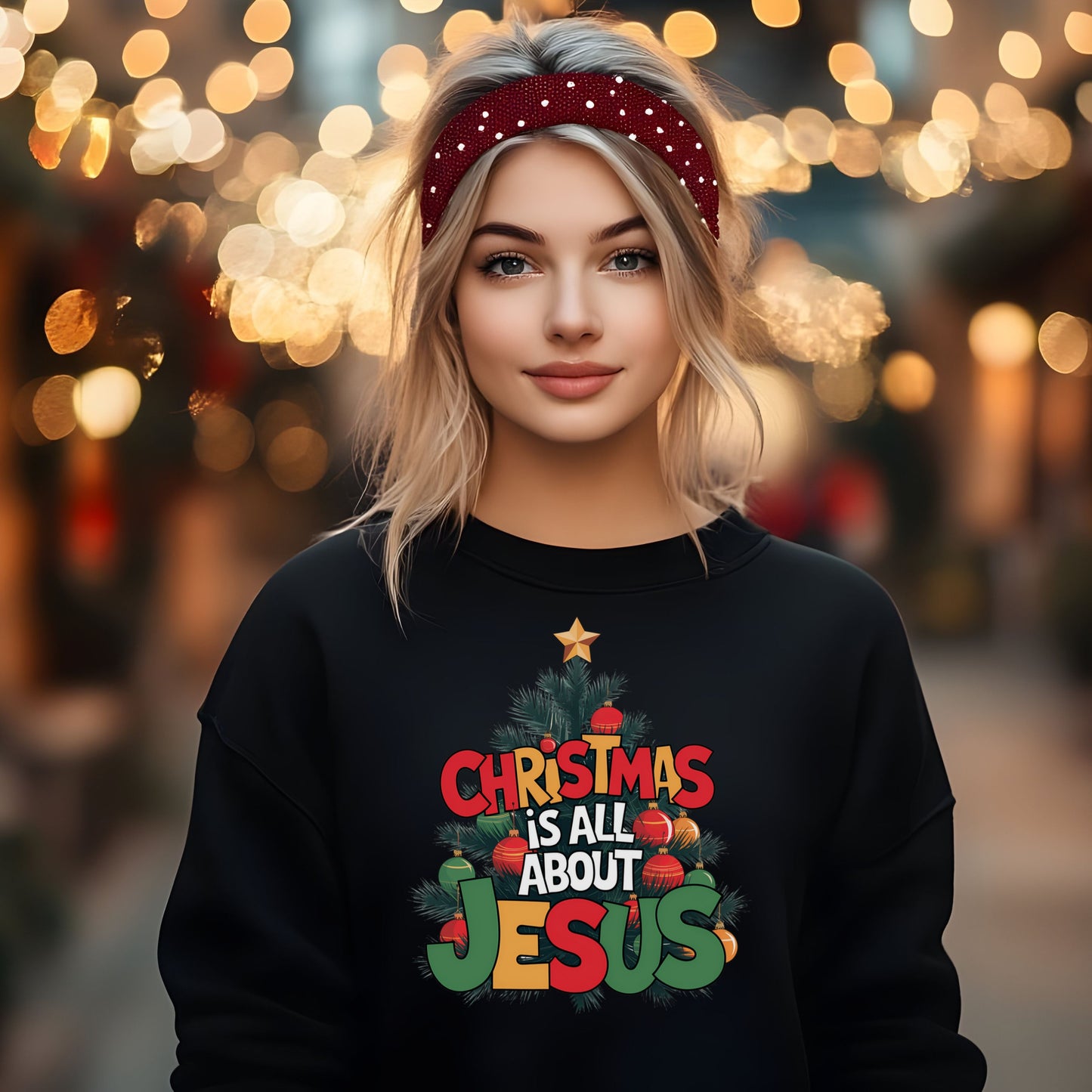 Christmas Is All About Jesus Sweatshirt: Christian Christmas Sweatshirt, Religious Holiday Shirt, Faith-Based Christmas Top