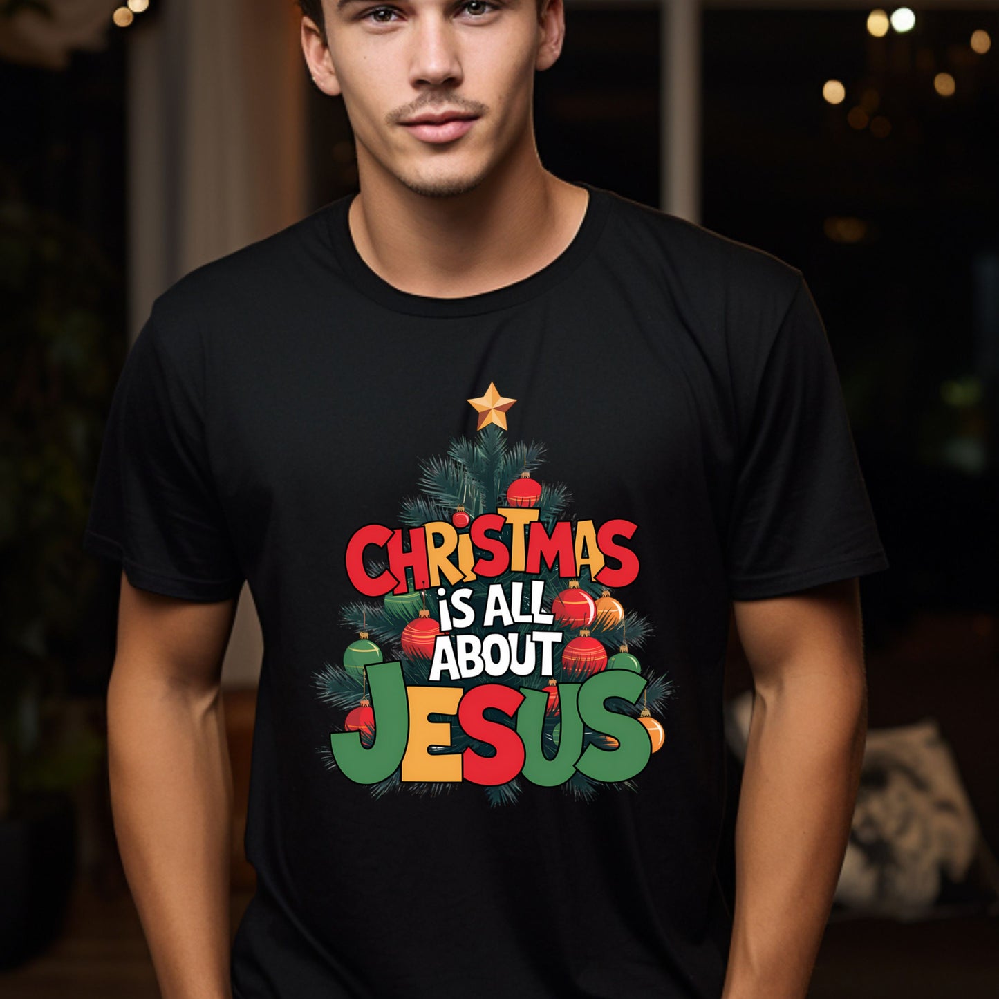 Christmas Is All About Jesus T-shirt: Christian Christmas Tee, Religious Holiday TShirt, Faith-Based Christmas Top