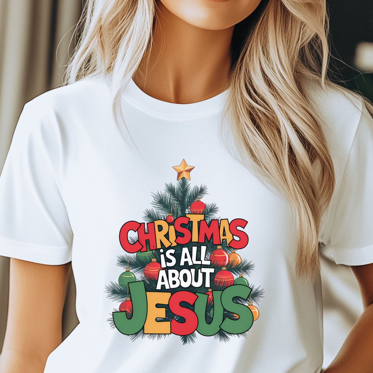 Christmas Is All About Jesus T-shirt: Christian Christmas Tee, Religious Holiday TShirt, Faith-Based Christmas Top