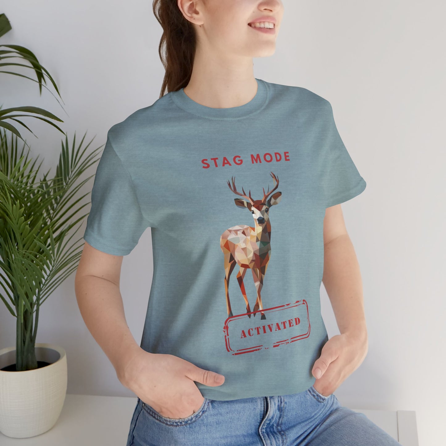 Stag Mode Activated Tee, Unisex Deer Design T-Shirt, Nature Lover Shirt, Gift for Him/Her, Outdoorsy Apparel