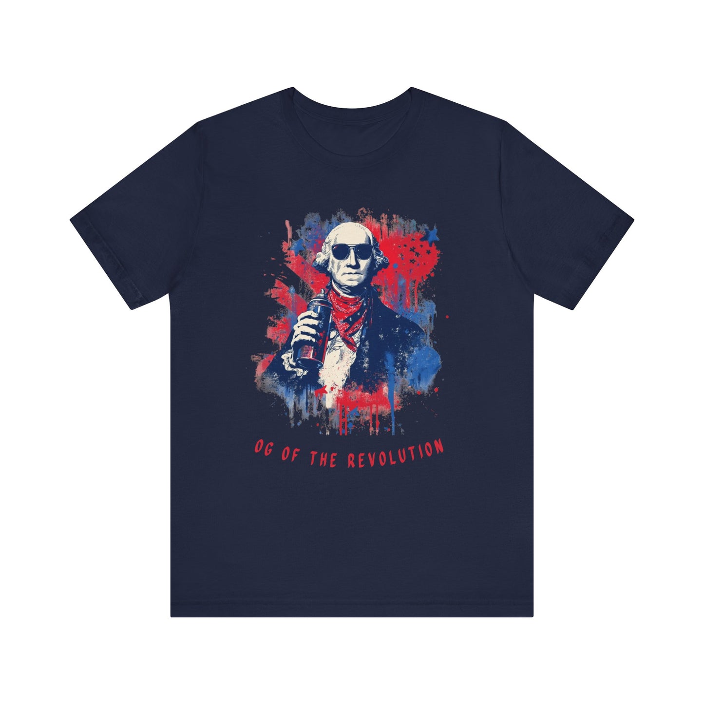 Patriotic Tee with George Washington, OG of the Revolution, Graffiti style design