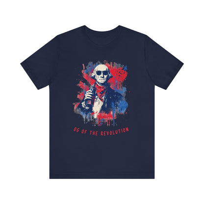 Patriotic Tee with George Washington, OG of the Revolution, Graffiti style design