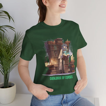 Halloween Librarian Scientist T-Shirt Cursed Book Catalog Tshirt Spooky Library Costume for Readers Teachers Bookworms