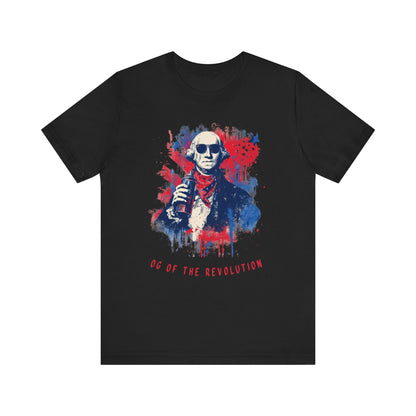 Patriotic Tee with George Washington, OG of the Revolution, Graffiti style design
