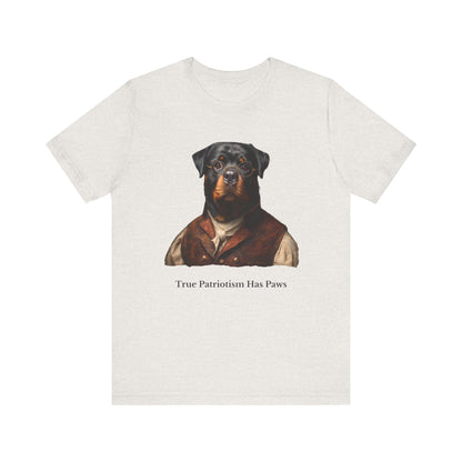 Rottweiler dressed as Benjamin Franklin,Patriotic Dog Lover Tee, Unisex Graphic T-Shirt, Casual Wear, Gift for Dog Owners, Fun Animal Apparel, Summer Fashion
