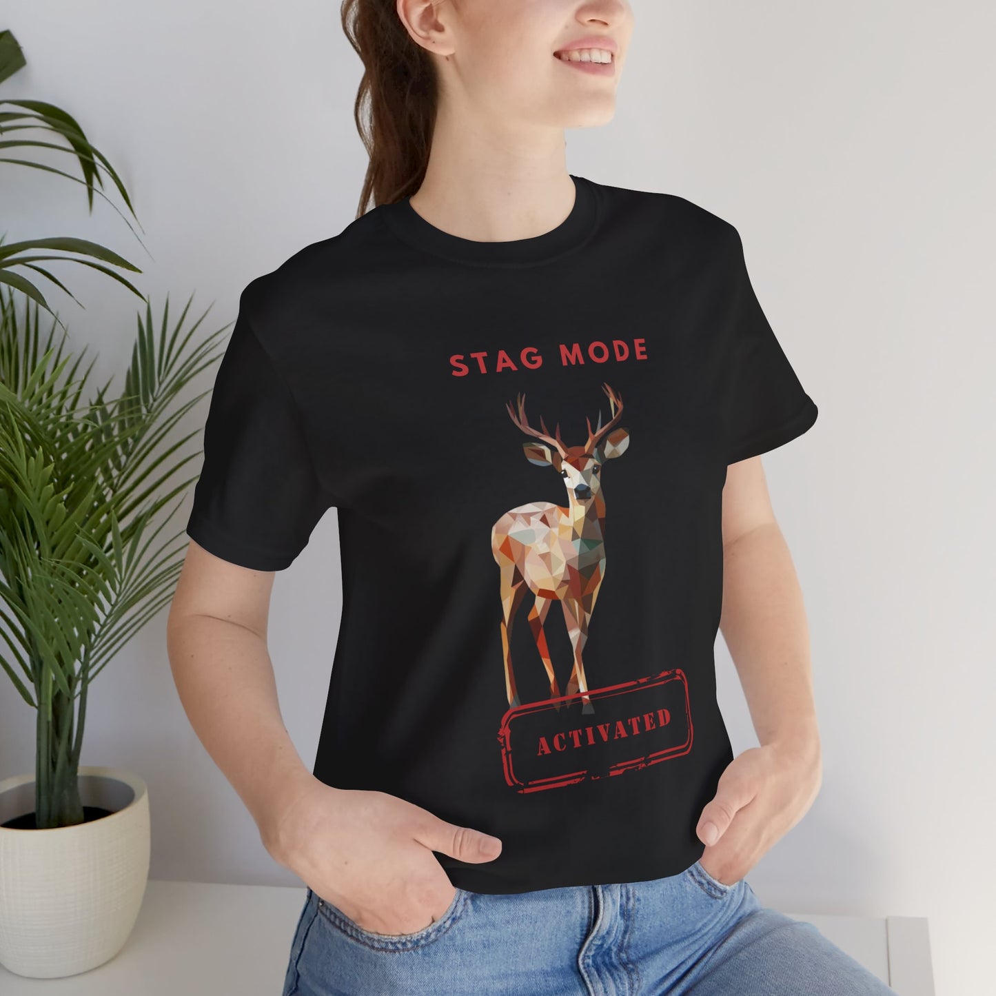 Stag Mode Activated Tee, Unisex Deer Design T-Shirt, Nature Lover Shirt, Gift for Him/Her, Outdoorsy Apparel