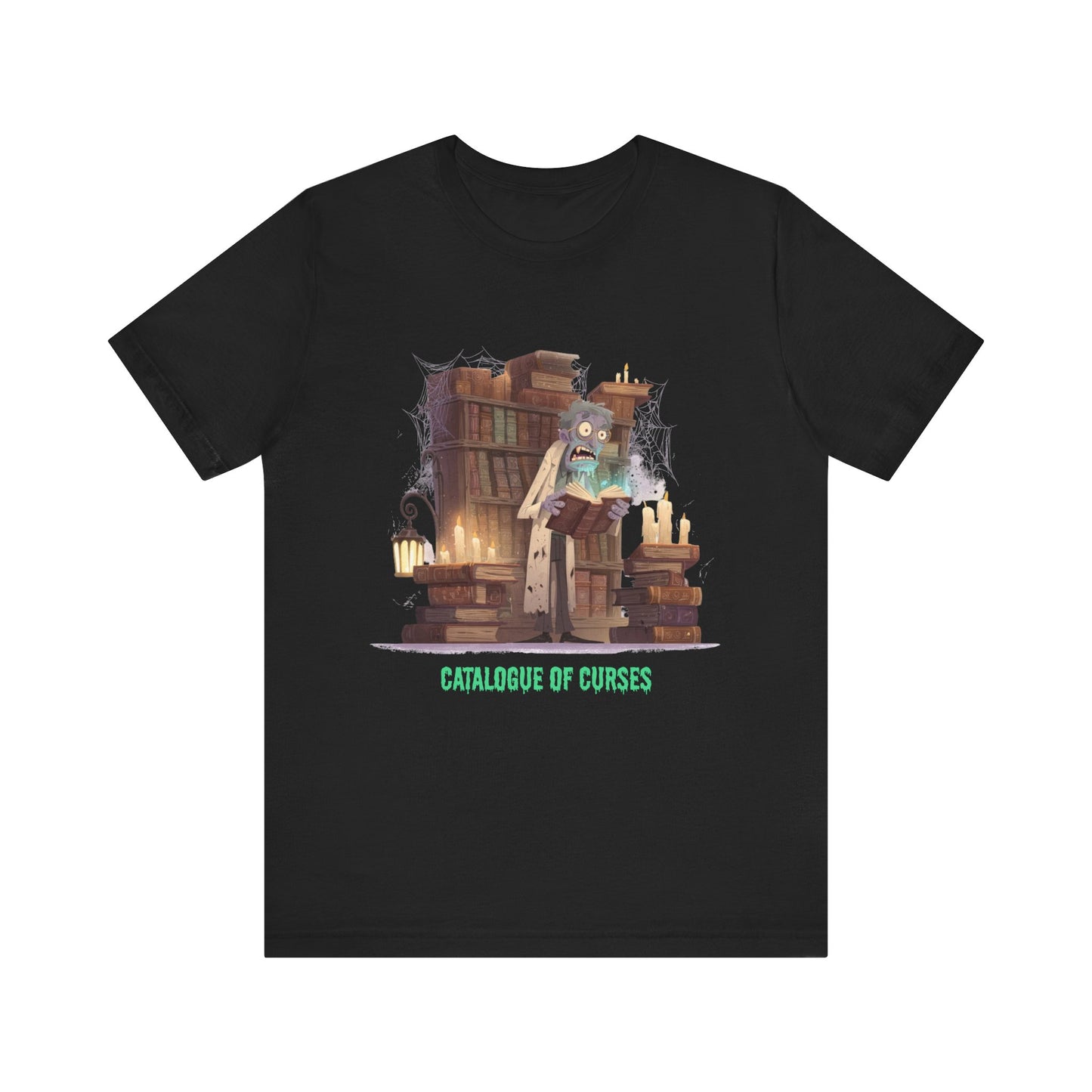 Halloween Librarian Scientist T-Shirt Cursed Book Catalog Tshirt Spooky Library Costume for Readers Teachers Bookworms