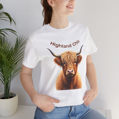 Highland Chic Unisex Tee - Cute Highland Cow T-Shirt for Animal Lovers