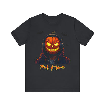 Halloween Spooky Graphic T-Shirt Halloween Style Pumpkin Head T-Shirt Halloween Pumpkin headphones Gift for Her Gift for Him
