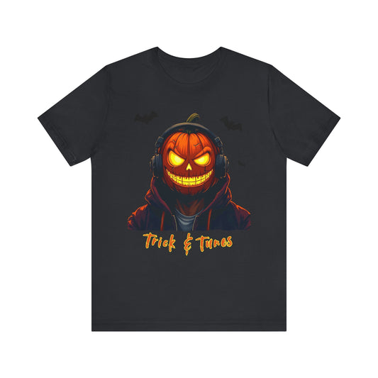 Halloween Spooky Graphic T-Shirt Halloween Style Pumpkin Head T-Shirt Halloween Pumpkin headphones Gift for Her Gift for Him