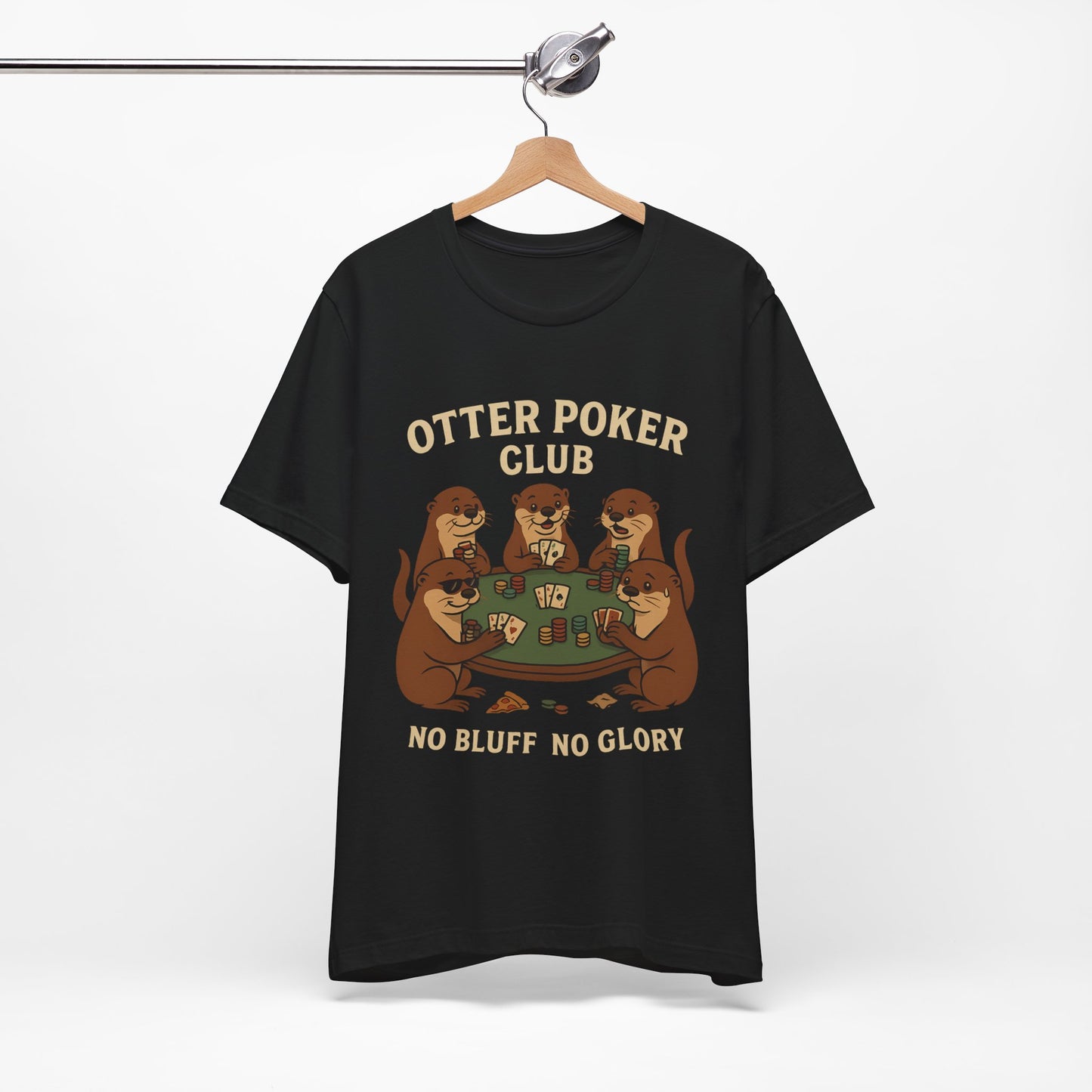 Otter Poker Club Tee - Fun Unisex Jersey Short Sleeve Shirt, Perfect for Game Night, Animal Lovers, Casual Wear, Gifts, Collectibles