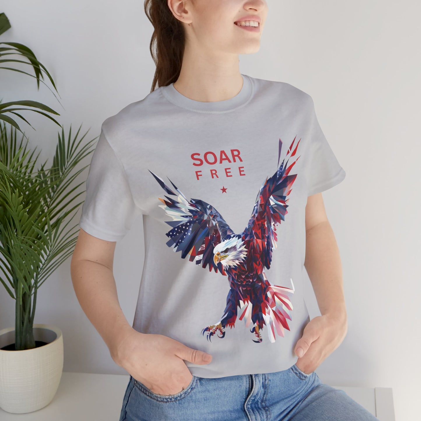 Soar Free Eagle Graphic Tee perfect for Independence day celebrations for the true patriot and wildlife lover.