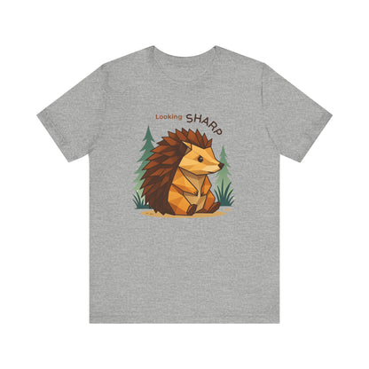Athletic Heather - Looking Sharp Hedgehog T-shirt - Geometric Origami Design