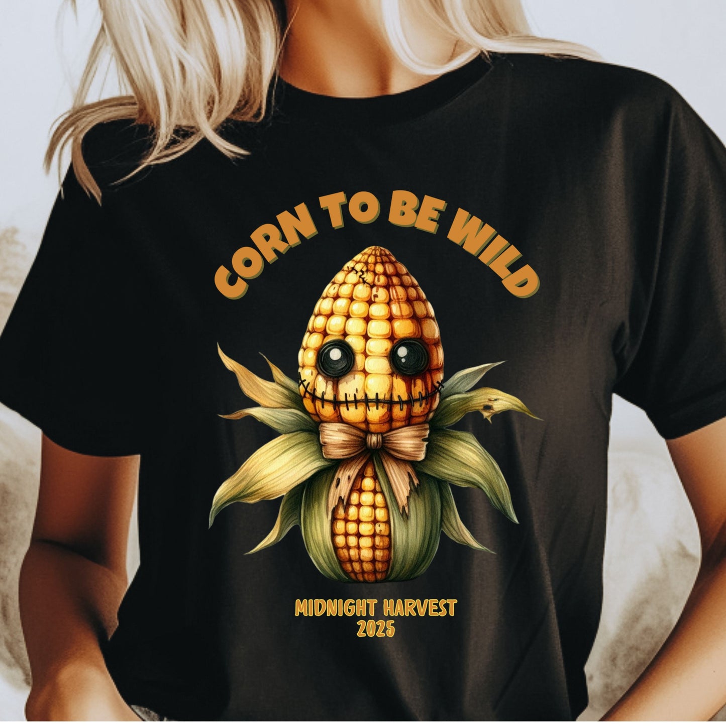 Creepy Corn Halloween Shirt Corn to Be Wild Funny Fall Tee Midnight Harvest 2025 Cute Scary Corn Costume T-Shirt Gift for her