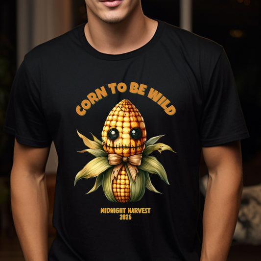 Creepy Corn Halloween Shirt Corn to Be Wild Funny Fall Tee Midnight Harvest 2025 Cute Scary Corn Costume T-Shirt Gift for her