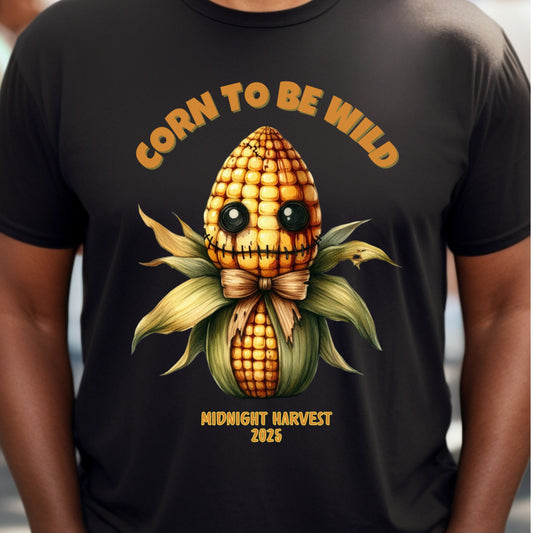 Creepy Corn Halloween Shirt Corn to Be Wild Funny Fall Tee Midnight Harvest 2025 Cute Scary Corn Costume T-Shirt Gift for her