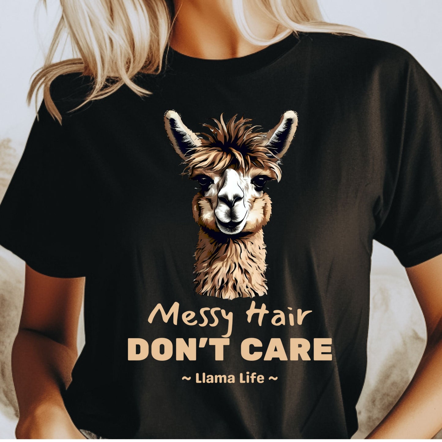 Funny Llama T-shirt, Llama Lover Humorous Gift Llama Lovers, Messy Hair Llama Gift for him Gift for her