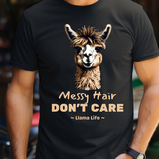 Funny Llama T-shirt, Llama Lover Humorous Gift Llama Lovers, Messy Hair Llama Gift for him Gift for her