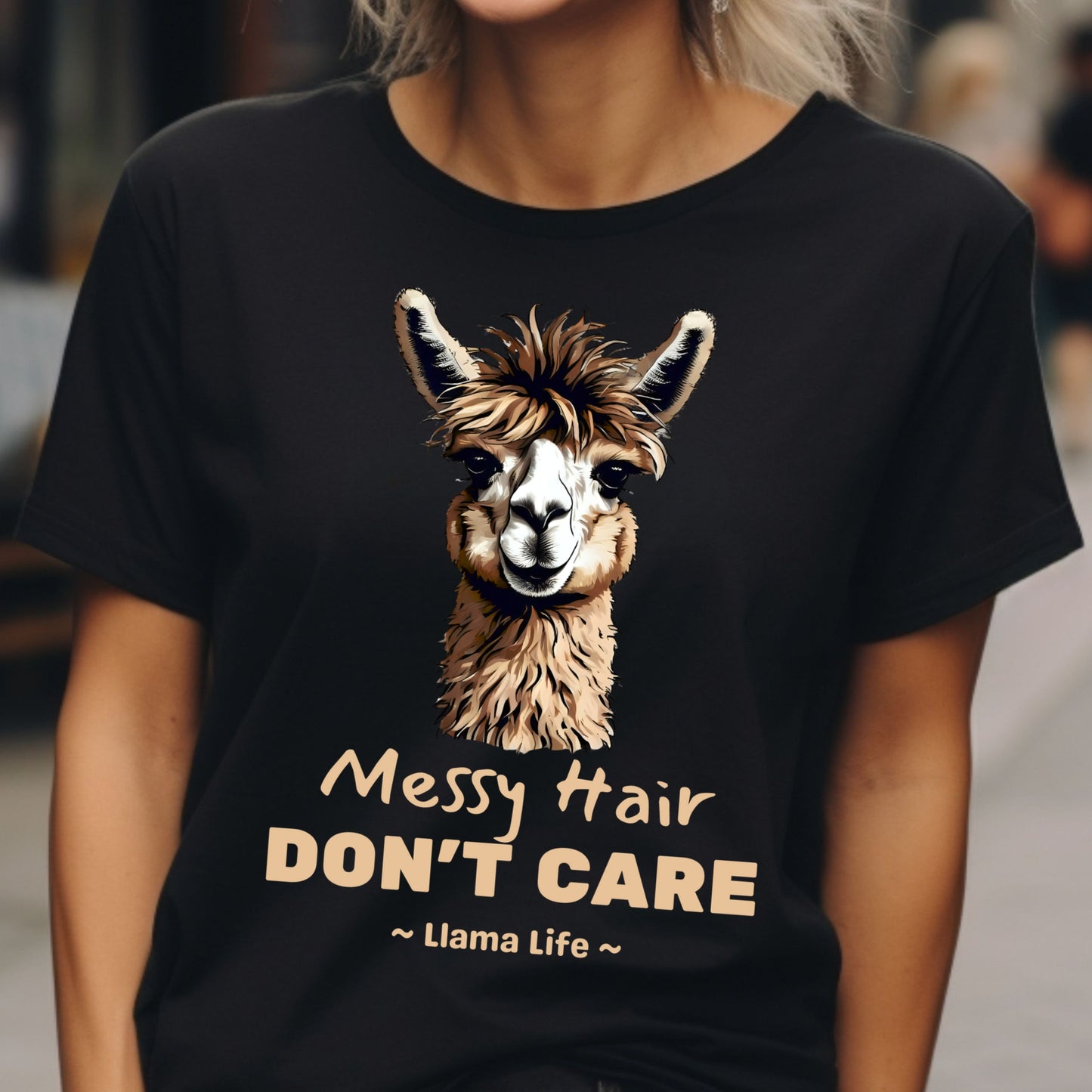 Funny Llama T-shirt, Llama Lover Humorous Gift Llama Lovers, Messy Hair Llama Gift for him Gift for her