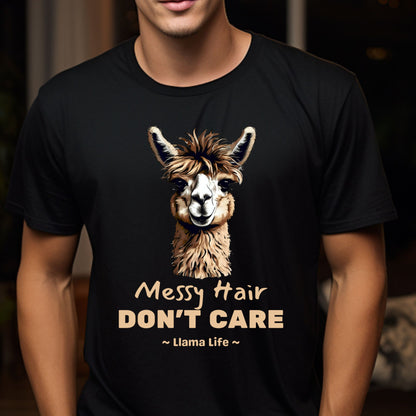 Funny Llama T-shirt, Llama Lover Humorous Gift Llama Lovers, Messy Hair Llama Gift for him Gift for her