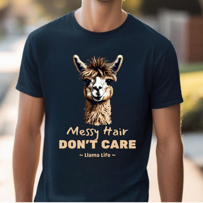 Funny Llama T-shirt, Llama Lover Humorous Gift Llama Lovers, Messy Hair Llama Gift for him Gift for her