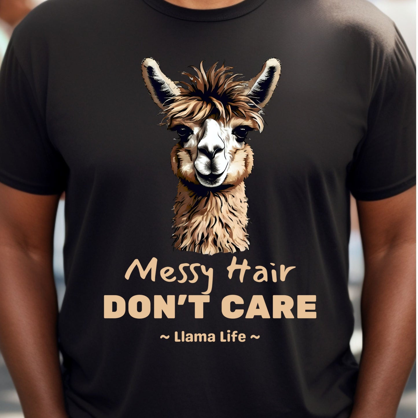 Funny Llama T-shirt, Llama Lover Humorous Gift Llama Lovers, Messy Hair Llama Gift for him Gift for her