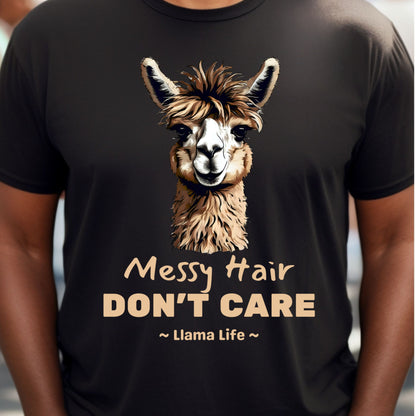Funny Llama T-shirt, Llama Lover Humorous Gift Llama Lovers, Messy Hair Llama Gift for him Gift for her