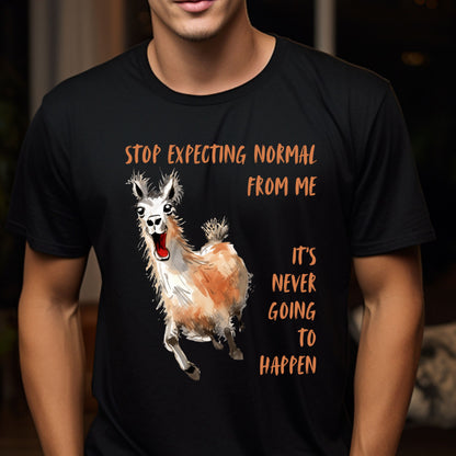 Funny Llama Tee, Funny Graphic Crazy LLama Tshirt, Llama lover T-shirt, Not Normal Gift for Llama Lover