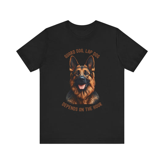 German Shepherd dog  - guard dog lap dog design on black