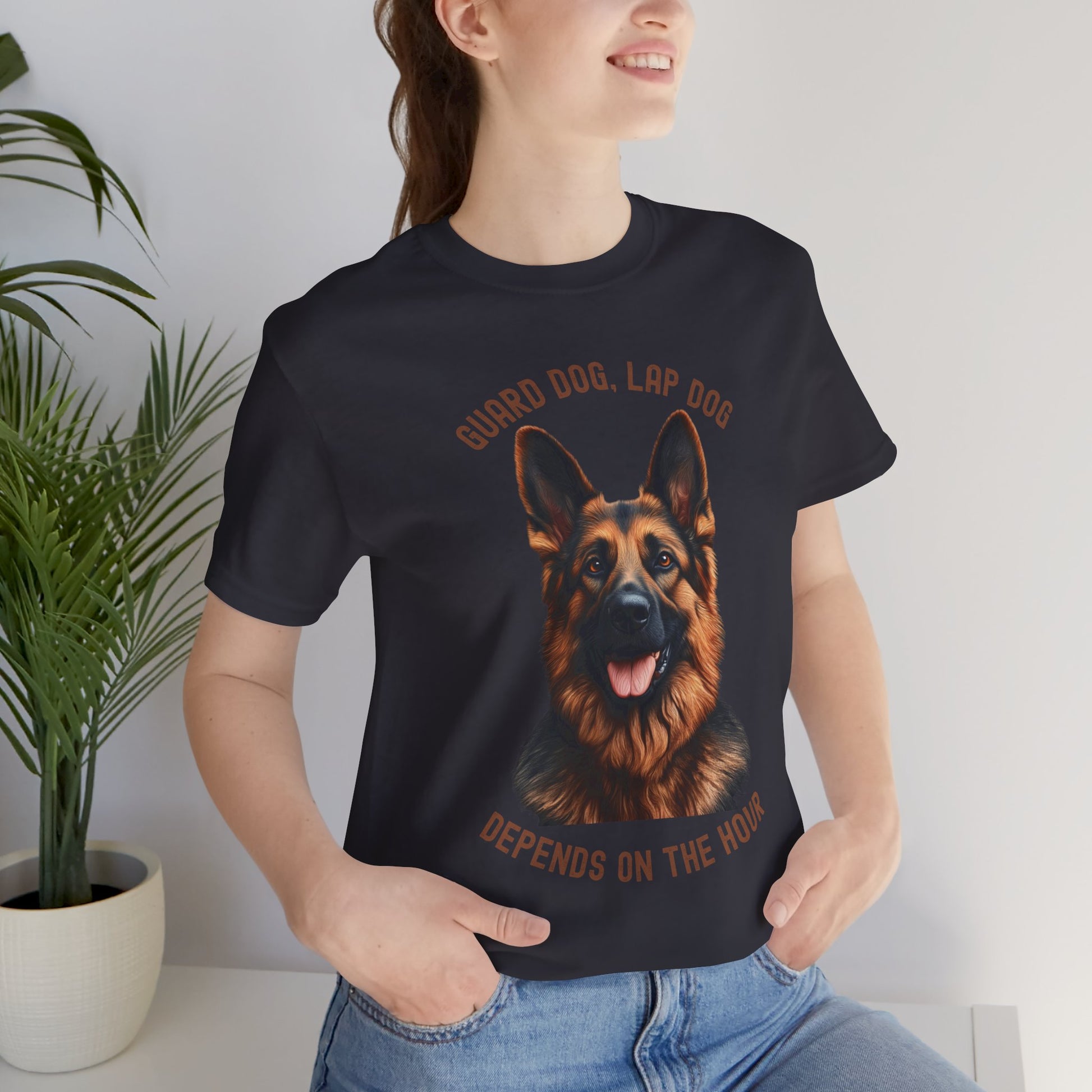 German Shepherd dog  - guard dog lap dog design on model 2 on grey