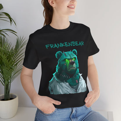 Grizzly brown bear dressed as Frankenstein on model