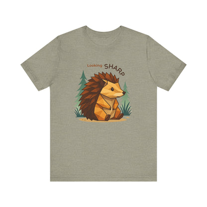 Heather Stone - Looking Sharp Hedgehog T-shirt - Geometric Origami Design