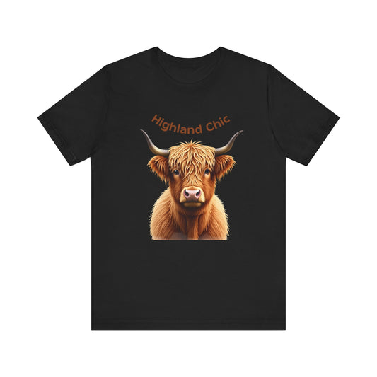 Highland Chic - Highland Cow Black T-shirt