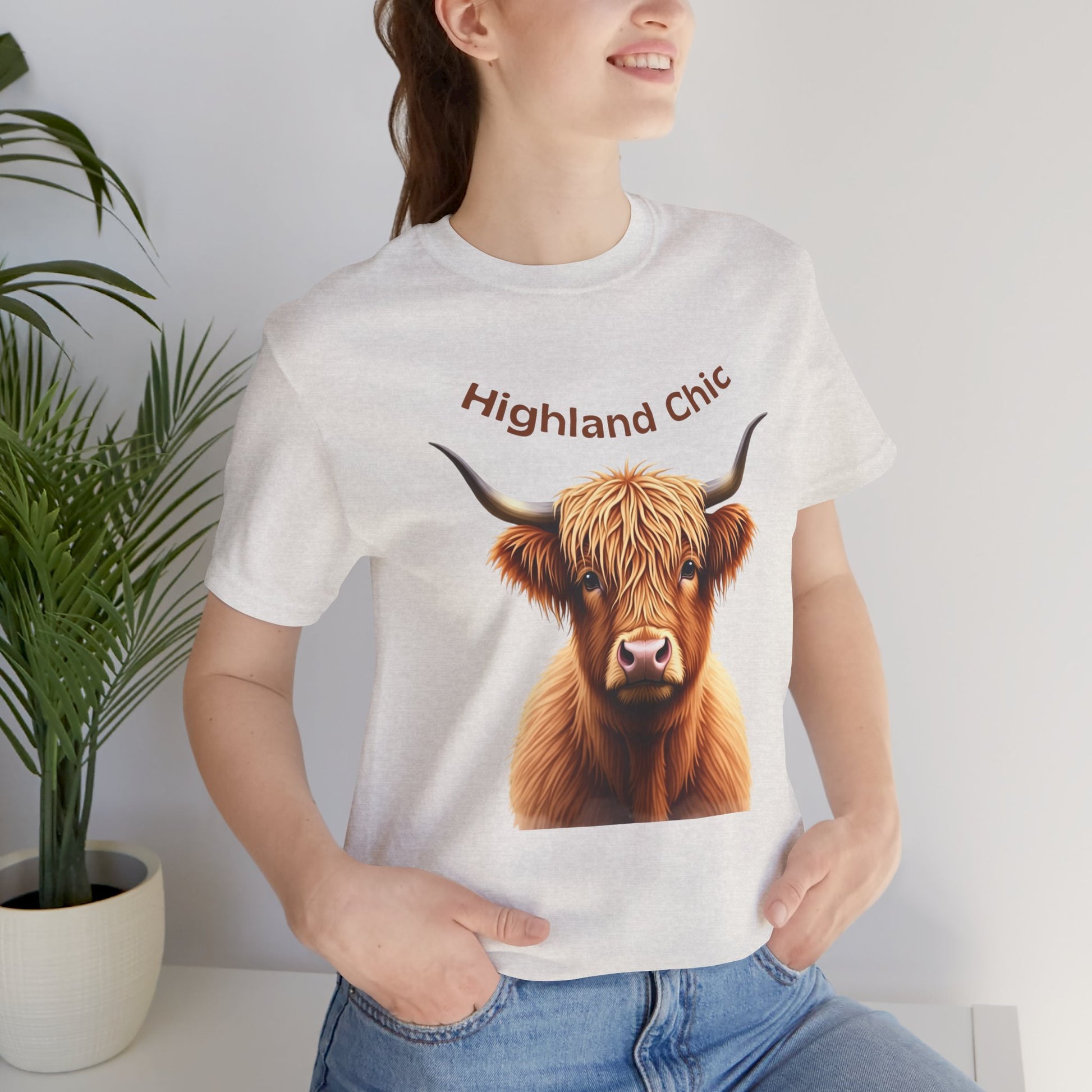 Highland Chic - Highland Cow Cement T-shirt on model