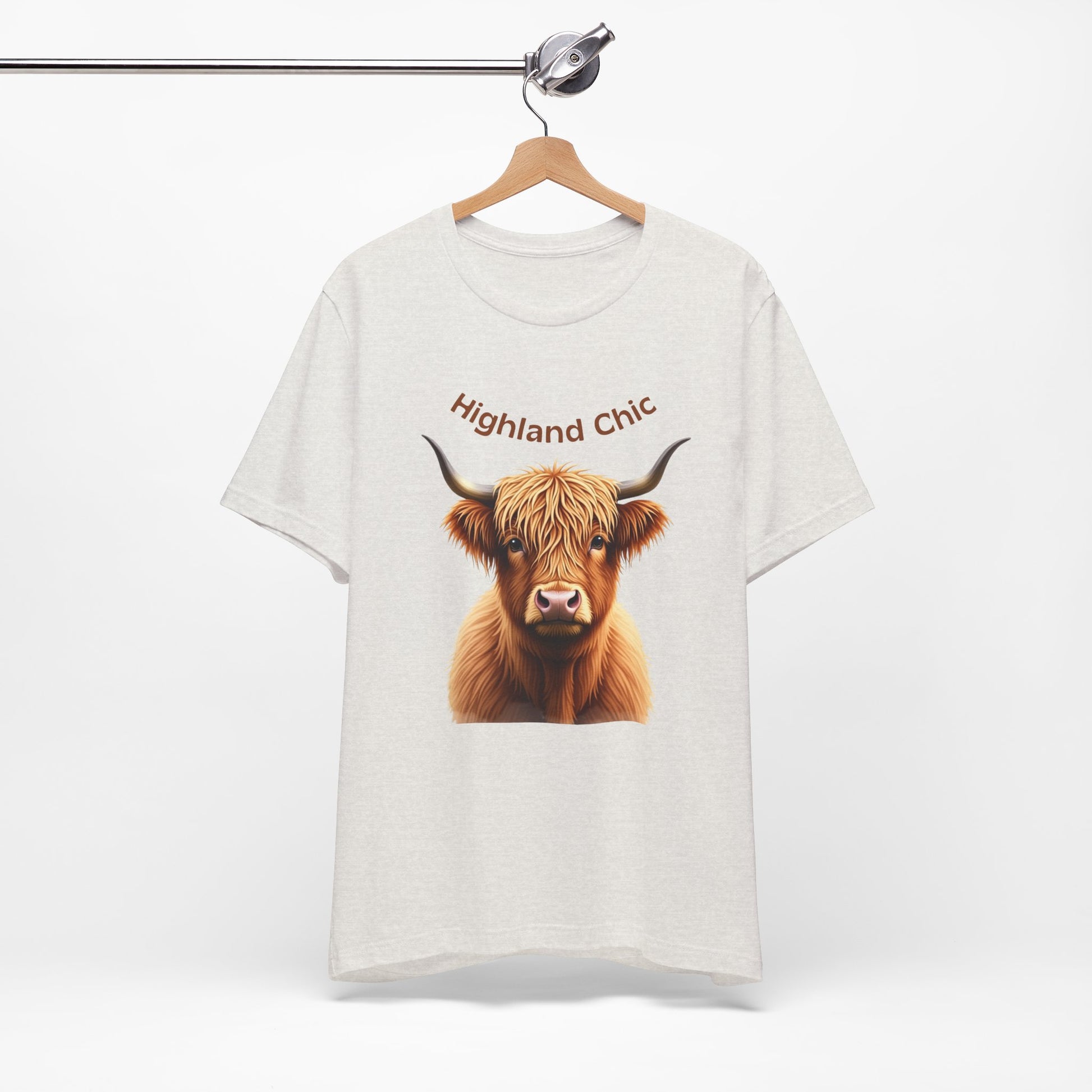 Highland Chic - Highland Cow cement T-shirt on hanger