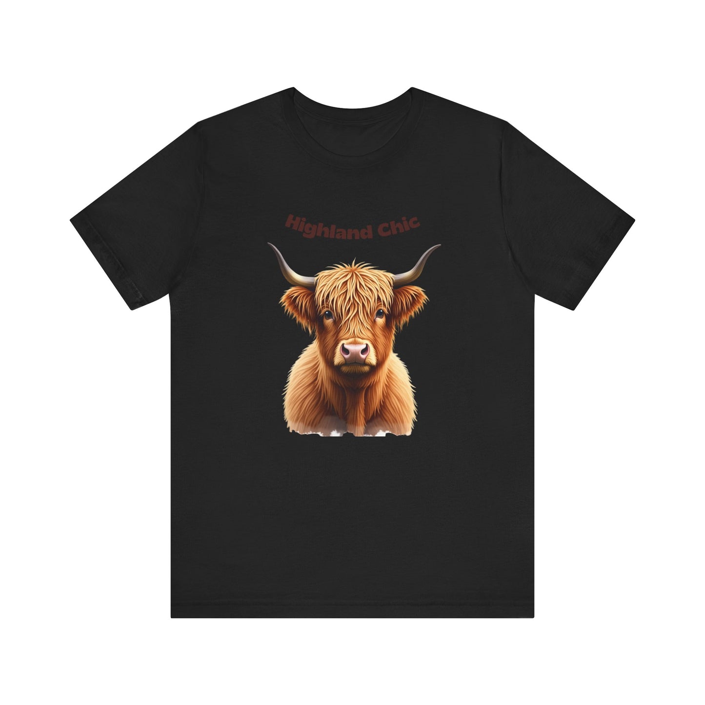Highland Chic Highland Cow Black T-Shirt Design 