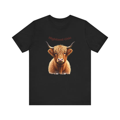 Highland Chic Highland Cow Black T-Shirt Design 