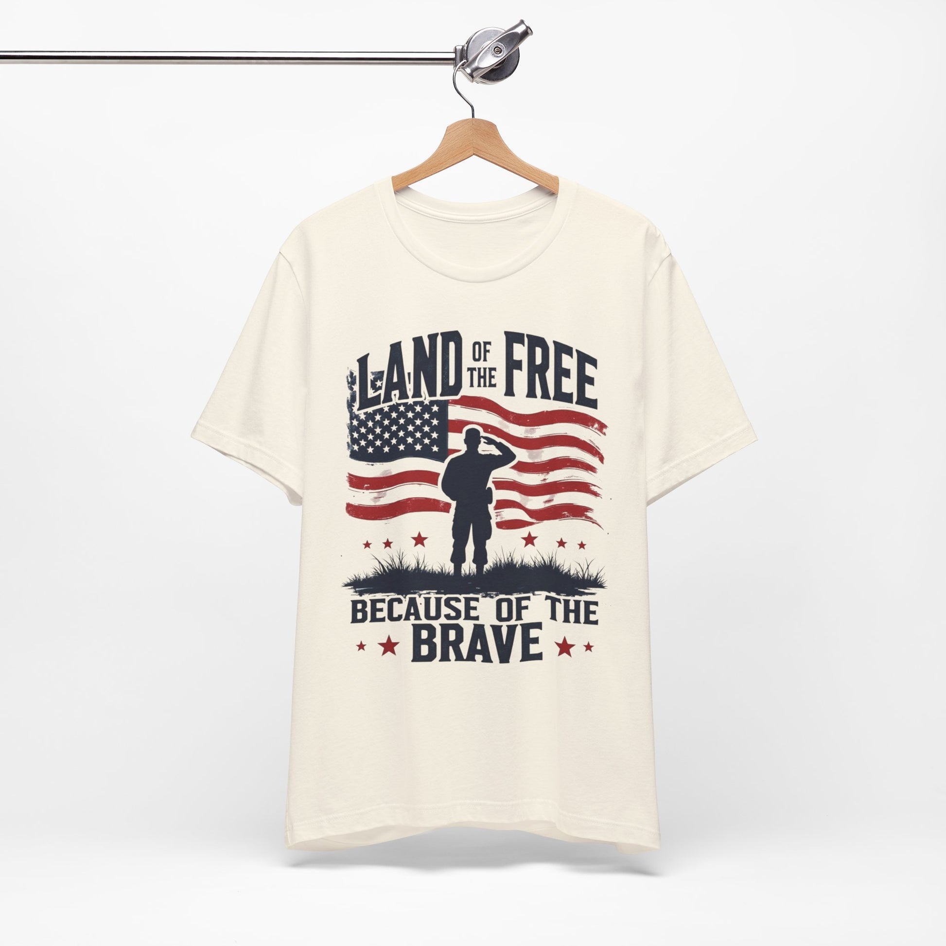 Land of the Free because of the Brave on hanger natural