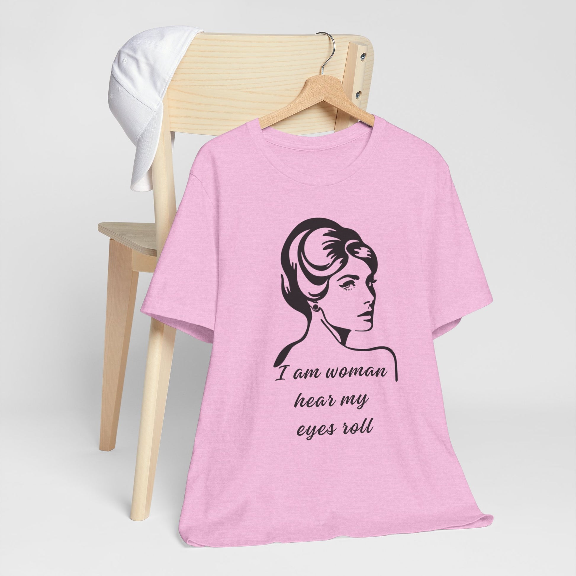 Sassy_I_Am_Woman_Hear_My_Eyes_Roll_-_Black_Beauty_on_Bubblegum on hanger